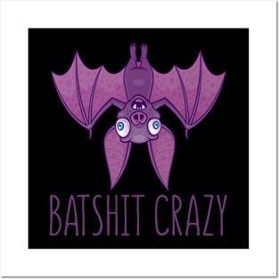 Batshit Crazy Wacky Cartoon Bat Posters and Art